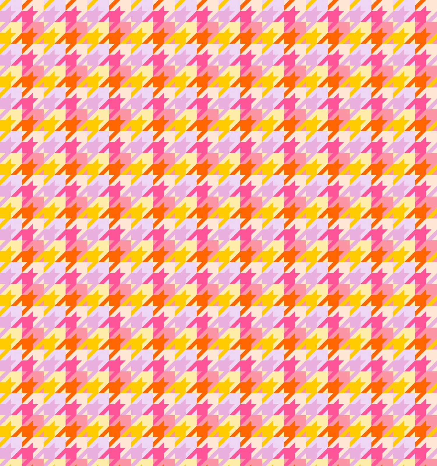 Tutti Fruitti pink, orange, purple and cream houndstooth fabric pattern